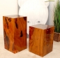 RQRO46-1 | Deco cuboid teak/resin, red orange, h: 46cm